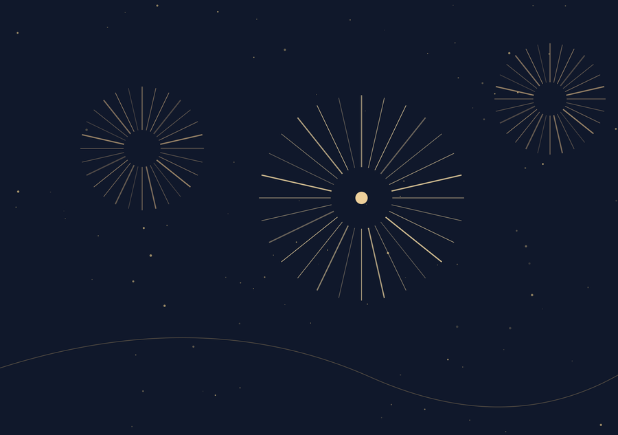A New Year spark becomes a sky of celebration.